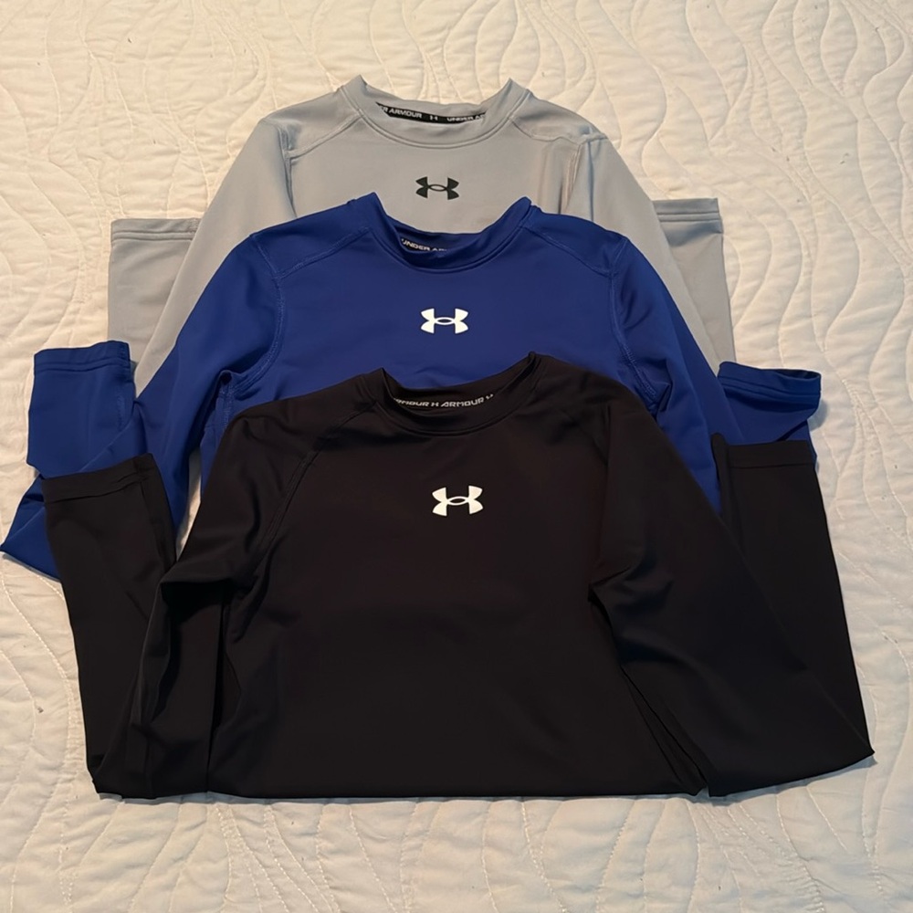 Under Armour Boys Long Sleeve Shirts Size Medium